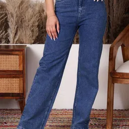 VBEAUTI Women Comfort Relaxed Fit Clean Look No Fade Stretchable Cotton Jeans-image-48