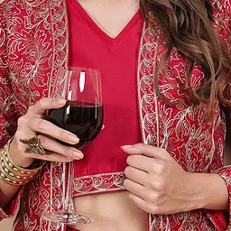 Claura V-Neck Top With Palazzo & Jacket image 2