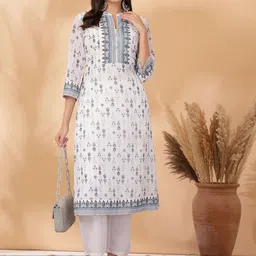 Nayam By Lakshita Floral Printed Straight Kurta With Palazzos image 3