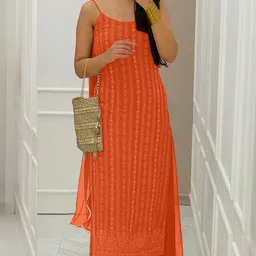 Altecia Women Ethnic Motifs Embroidered Regular Thread Work Kurta with Palazzos & With Dupatta image 4