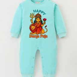 BLUSHES Infants Durga Puja Printed Pure Cotton Romper-picture-47