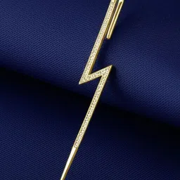 Zaphariq Gold-Plated Cubic Zirconia Studded Thunderbolt Earcuff-picture-34