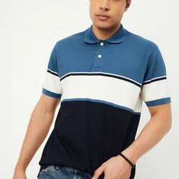 max Men Colourblocked Polo Collar Short Sleeves T-shirt-image-32