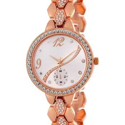 Miss Perfect Unisex Embellished Dial & Bracelet Style Straps Analogue Watch 19-picture-23