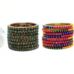 SHRASHTI Multi Glass Artificial Stones & Beads Bangle-picture-41