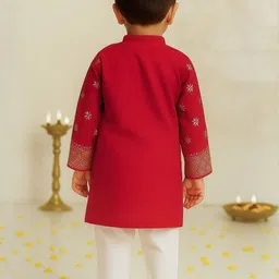 NFC CREATION Boys Ethnic Motifs Printed Regular Pure Cotton Kurta with Pyjamas image 2