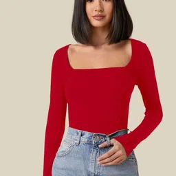Maheshvi Women Solid Square Neck Long Sleeves Top-picture-19