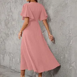 Sugathari Flutter Sleeve A-Line Midi Dress image 2