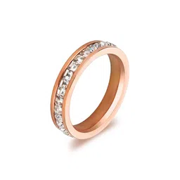 Klean & Care Women Rose Gold-Plated Stainless Steel Full Eternity CZ Band Ring-picture-26