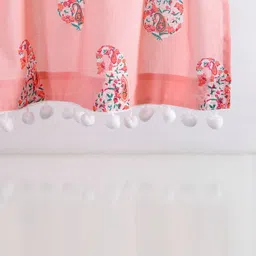 HANDICRAFT PALACE Pink & White Paisley Printed Cotton Window Curtain image 4