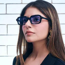 SALTY Unisex Frost Hue Fashionable Rectangle Sunglasses SG0005-BK-BU-Black-picture-21