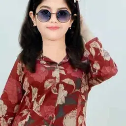 Bholukart Girls Floral Printed Regular Kurta with Trousers image 4