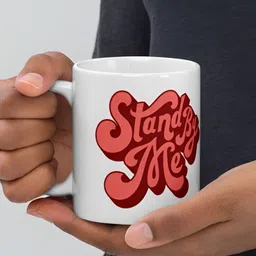 Mr UVD White & Red Typography Printed Ceramic Glossy Mug - 350 ml-image-41