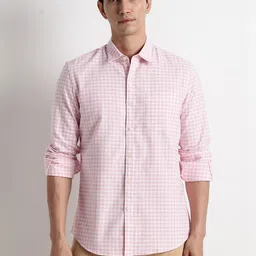 Blu MNKY Men Classic Slim Fit Gingham Checks Checked Casual Shirt image 2