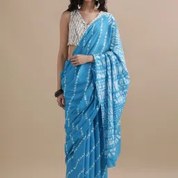 Moda Rapido Tie and Dye Dyed Pure Cotton Ikat Saree-picture-28