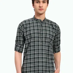 RARE CAMEL Men Checked Kurta-image-19