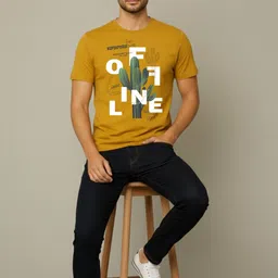 HERE&NOW Men Printed Bio Finish T-shirt-picture-35