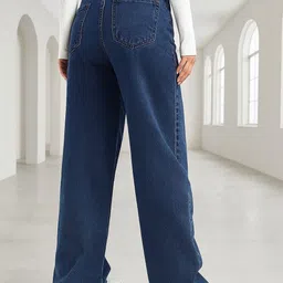 KASHIAN Women Loose Wide Leg High-Rise Stretchable Jeans image 2