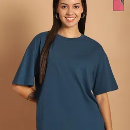 Tromko Women Pack of 2 Graphic Printed Round Neck Cotton Relaxed Fit T-shirts-image-32