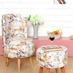 Shadowkart 2Pc Brown Wooden Mudda Pouffe Ottoman-picture-35