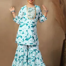 FASHION DREAM Girls Printed Regular Kurta with Sharara-picture-34