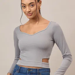The Roadster Lifestyle Co. Women Sweetheart Neck Crop Top-picture-45