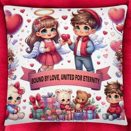 bettergiftflowers Red & White Square Printed Filled Cushions-picture-13