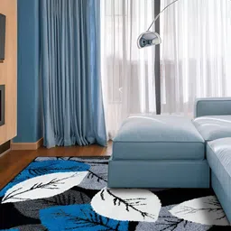 Sapana Carpet-Mats Black Floral No Shredding Polypropylene Carpet image 2