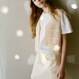 Mango Kids Girls Crochet Knitted Vest Top-picture-23