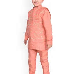 Little Needle Boys Ethnic Motifs Regular Kurta with Pyjamas image 2