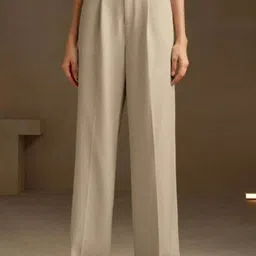 BROADSTAR Women Smart Regular Fit High-Rise Easy Wash Pleated Korean Pants Trousers-picture-21