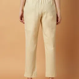 Shravik Women Relaxed Straight Leg Straight Fit Mid-Rise Easy Wash Trousers image 4