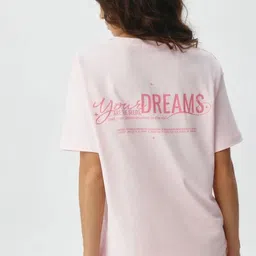 LULU & SKY Typography Printed Round Neck Drop-Shoulder Pure Cotton Boxy T-shirt image 2