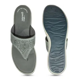 Ajanta Peep Toe Embellished Open Toe Flats image 3