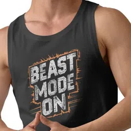 DAB SHARK Printed Round Neck Gym Vest DAB-SHARK-02-BLACK-XS image 2