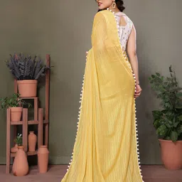 Anouk Striped Embroidered Saree image 3