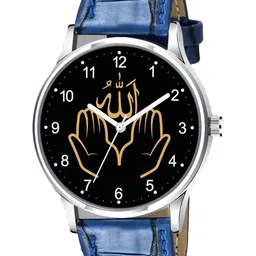 Gopal Shopcart Unisex Printed Dial & Leather Textured Straps Analogue Watch 1018SLV-Islamic-NUM03-BLU-L_SH-picture-22