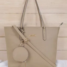 DressBerry Women Textured Structured Leather Tote Bag With Pouch-picture-37