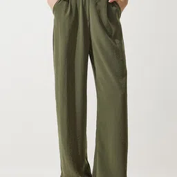 Happiness istanbul Women Loose Fit Pleated Parallel Trousers-image-33