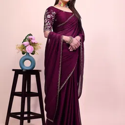 K 5 Fashion Embroidered Pure Chiffon Saree-picture-15