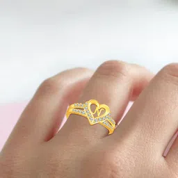 Lila Gold-Plated CZ-Studded Adjustable Finger Ring-picture-38