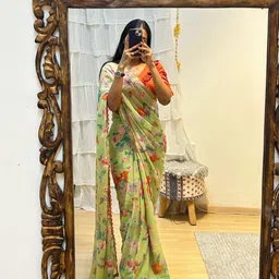 Moda Rapido Floral Pure Georgette Ready to Wear Saree-picture-14