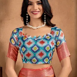 you shop we ship Ethnic Motifs Silk Blend Handloom Saree image 5