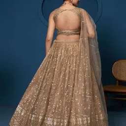 JIHU CULTURE Embroidered Semi-Stitched Lehenga & Unstitched Blouse With Dupatta image 4