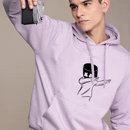 Mast & Harbour Men Graphic Printed Anti Odour Hooded Sweatshirt image 3
