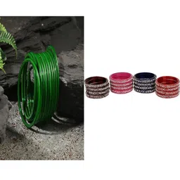 SOMIL Set Of 28 Stone-Studded Bangles-image-96