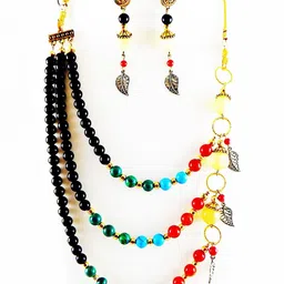 Jaya Vision Jewelry Gold-Plated Beaded Jewellery Set image 2