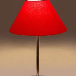 Aura Red & Black Textured Metal Frustum Shaped Table Lamp image 3