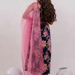 Yufta Women Floral Embroidered Regular Thread Work Pure Cotton Kurta with Trousers & With Dupatta image 3