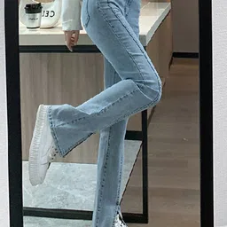 bebe Women Straight Fit High-Rise Heavy Fade Jeans-image-59